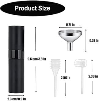 8ml Travel Atomiser Refillable, Mini Refillable Spray Bottle, Upgraded Perfume Atomizer Pod and Refill Pump for Outdoor Traveling (Black)