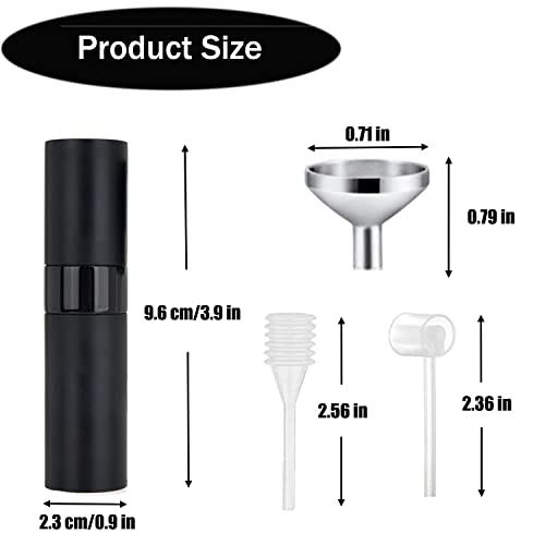 SONGQEE 8ml Travel Atomiser Refillable, Mini Refillable Spray Bottle, Upgraded Perfume Atomizer Pod and Refill Pump for Outdoor Traveling (Black)