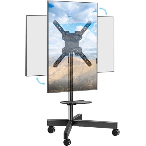ELIVED Rolling TV Stand for Most 23'-60' TVs, Mobile TV Cart 90° Rotation Landscape to Portrait,...