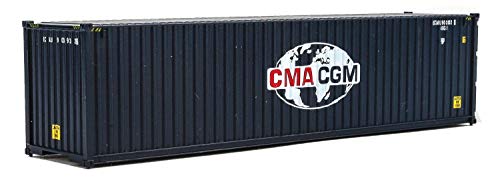 Walthers SceneMaster 40' Hi-Cube Corrugated-Side Container-GMA-CGM (Globe Logo; Blue, White, red) 949-8260 HO Scale Model Railroad - Freight Model