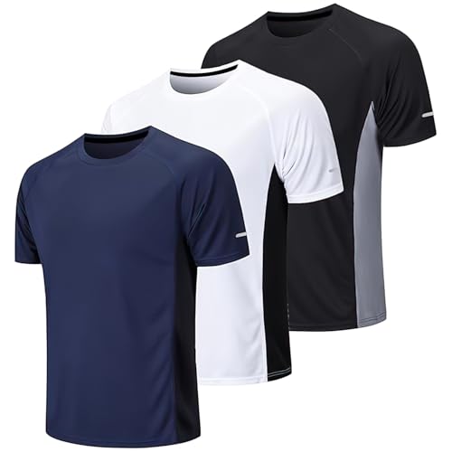 Opiniones de Ropa de Balonmano para Hombre los mejores 5. 45 GOMITA 3 Piece Playeras Gym Hombre,Camisetas de Running de Secado Rápido para Entrenar,Correr,Estar en Forma y Mucho Más (MX/US, Alfa, Mediano, Regular, Regular, Negro Blanco...