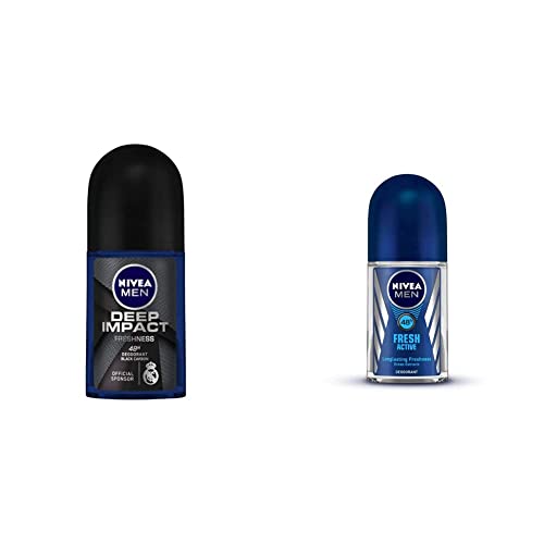 Image of Nivea Deodorant Roll On, Deep Impact Freshness For Men, 50ml & Deodorant Roll-On, Fresh Active Original For Men, 50ml