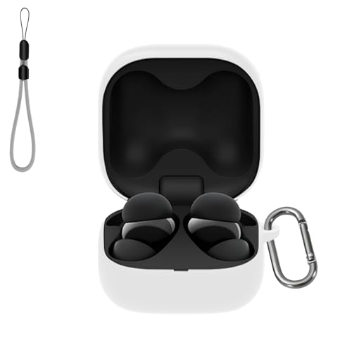 For SONY ソニー LinkBuds Fit(WF-LS910N)ケース カバー【YANMONGI】ワイヤレス イヤーホン 保護カバー シリコン保護ケース ーチェーン付き 充電ケースカバー 可視LEDライト 耐衝撃 落下防止 防水 防塵 指紋防止 キ