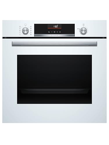 Bosch - Horno Multifunción, Serie 6, 60 cm. de ancho, Asistente de limpieza, Recetas pre-programadas, Blanco, HBG536EW3