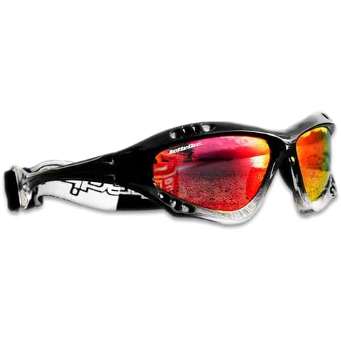 Jettribe Pro Jet Ski Goggles - Revo Lens, Black Fade Frame, PWC Watercraft, Jetski Racer Sunglasses - Racing Goggles With Protective Storage Case - Easy Fit Sport Glasses for Ultimate Water Adventure Cover