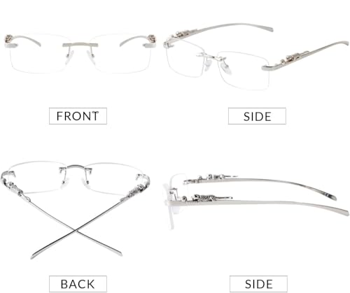 Vintage Rimless Rectangle Sunglasses for Women and Men, Retro Gold Frameless Metal Frame Colored Lens UV400 Eyewear4