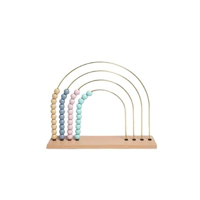 Ábaco arcoíris de madera grande: juguete de conteo Dominican