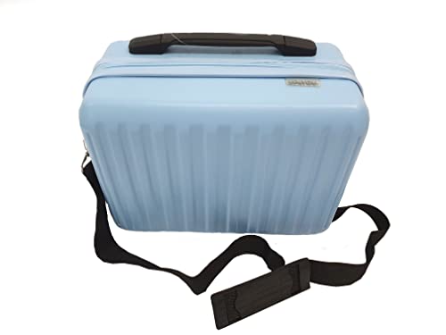 Frasqueira Mão Maleta Viagem Maquiagem Cosmetico Original (Grande, Azul)