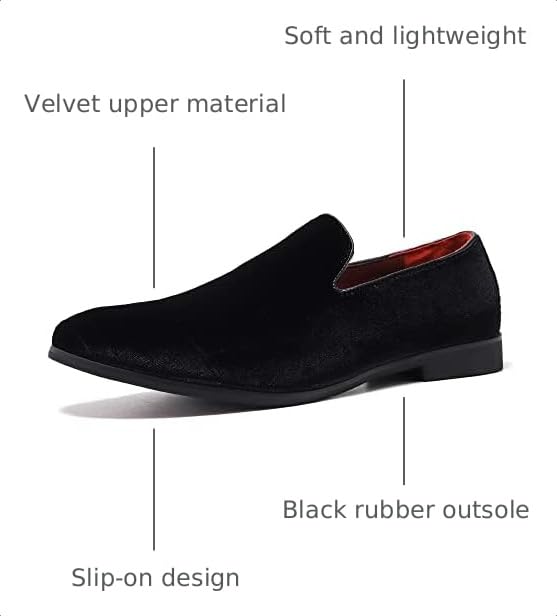 Image of FLQL Men's Luxury Penny Loafer Slip-On Velvet Shoes Party Dancing Shoes Suede Wedding Shoes Plus Size 7-13