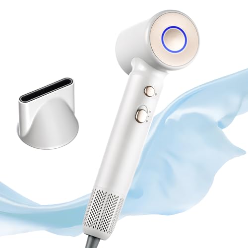 ドライヤー 大風量 速乾 2億高濃度マイナスイオン 美髪 静電気抑え 11万回転 ヘアドライヤー 風温/風速調節 低温 軽量 コンパクト 家庭用 旅行用 磁気ノズル付き アイボリー 日本語取り扱い書