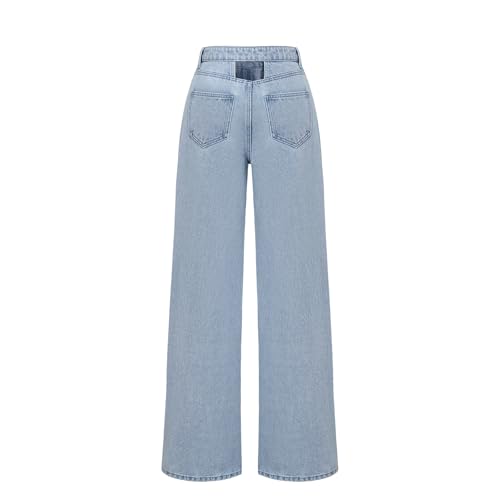 Women's High Waisit Loose Straight Wide Leg Jeans Casual Stretch Comfort Jeans2