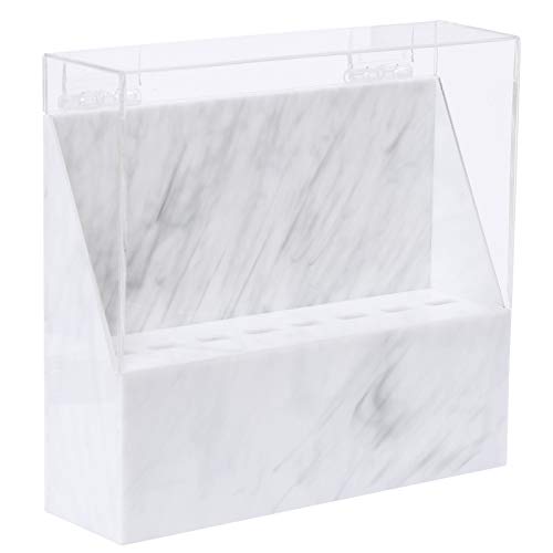 Soporte para pinzas a prueba de polvo, soporte de extensión de pestañas, soporte para 8 agujeros, suministros de extensión de pestañas, soporte de acrílico para salón y uso en el hogar (blanco) Cover