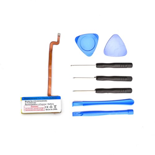 Pinsinholy 616-0206 Battery Compatible with iPod Classic 4 4th Gen A2522 Photo 30GB 40GB 60GB 616-0232 A1099 616-0183 M9585 M9586 M9829 M9830 with Tool Kits