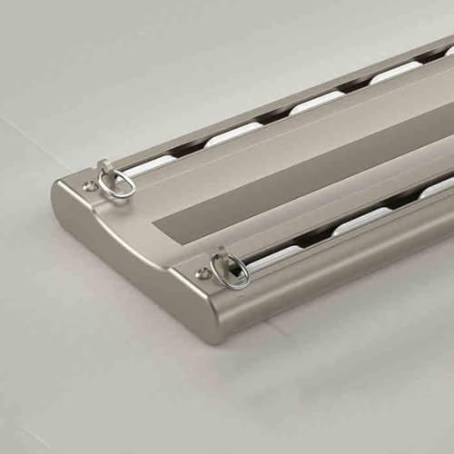 Heavy Duty Metal Ceiling Mount Double Curtain Track for Silent Room Partition and Privacy, Cuttable Bay Window Balcony Top