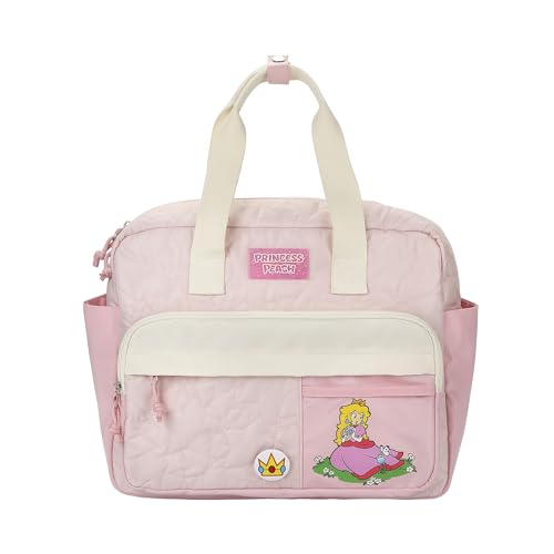 Bioworld Super Mario Bros Pink Adult Mini Backpack with Character Icons and Adjustable Straps