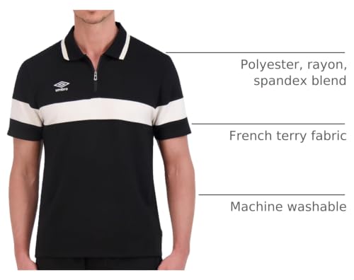 Polo Umbro para hombre con cierre de 1/4, tejido French Terry miniatura 5