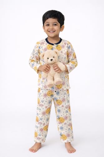 Image of 3BROS BodySuit /Dress for Boys /Girls Full Pajama & Casual Full Sleeves Night Suit Top Combo Kids Set
