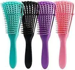 Escova Polvo para Cabelos Cacheados – Modela, Desembaraça e Define Cachos com Mais Facilidade | Cores Variadas