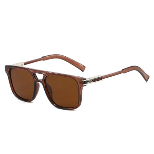 Lunettes de soleil carrées à double pont pour femme avec verres dégradés UV400