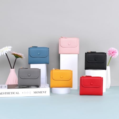Women Small Bifold Wallet, PU Leather Purse with Multiple Card Slots, Coin Zipper Compartment, Stylish Ladies Wallet2
