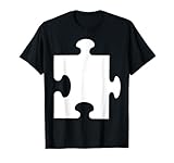 Halloween Couple Group Costumes - White Puzzle Piece Costume T-Shirt
