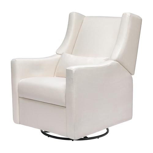 Image of Babyletto Kiwi Recliner Glider in Performance Cream Eco-Weave | GREENGUARD Gold & CertiPUR-US Certified - Power Recliner Nursery Chair w / USB Ports - 270 Swivel, Easy Assembly