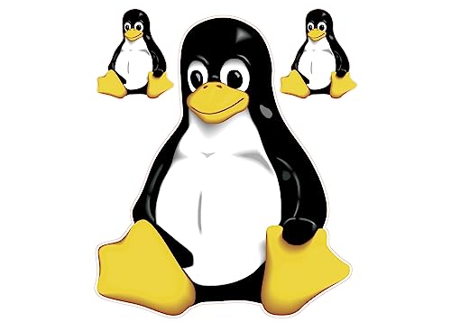 3Pcs Penguin | Linux Tux Vinyl Sticker Skin | Waterproof | Laptop Decal & Skin | Wall, Window & Hardhat Bumper Sticker | 5 Inch | For Windows/Linux Laptop or MacBook