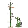 PAWZ Road Cactus Floor to Ceiling Cat Tree with Adjustable Height(90-108 Inches) Bundle with 23 Inches Cactus Cat Scratching Post
