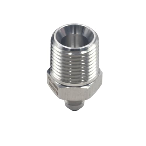 Image of HFS(R) 1 /2 inch NPT Male to 1 /4 inch JIC Male Adapter Flared Tube Fitting Pipe Connector Stainless Steel 304