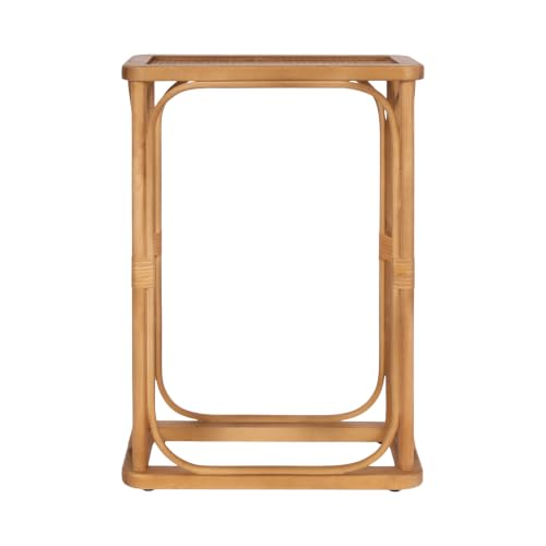 Kate and Laurel Bonaire Coastal Slim Rectangle Rattan Side Table by Kate and Laurel - Used condition - Image 4