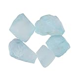 CRYSTALIS 5pcs Natural Blue Topaz Raw Crystals, Loose Gemstone Wholesale Bulk Rough Jewelry Making Supply, Chakra And Healing Raw Stones, Wire Wrapping, DIY, Tumbling, Gem Collection, 6-8mm