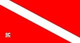 Sport N Care. Scuba Dive Flag Towel Micro Fiber Towel Ultra Absorbent Fast Dry Performance Compact Light Weight Sands Free Size 32 x 60 High Resolution Sublimation Printed Made in USA