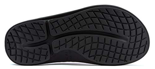 Oofos Ooriginal Sport Sandal, Graphite - Men’s Size 10, Women’s Size 12 - Lightweight Recovery Footwear - Reduces Stress On Feet, Joints & Back - Machine Washable - Hand-Painted Graphics #TOP4