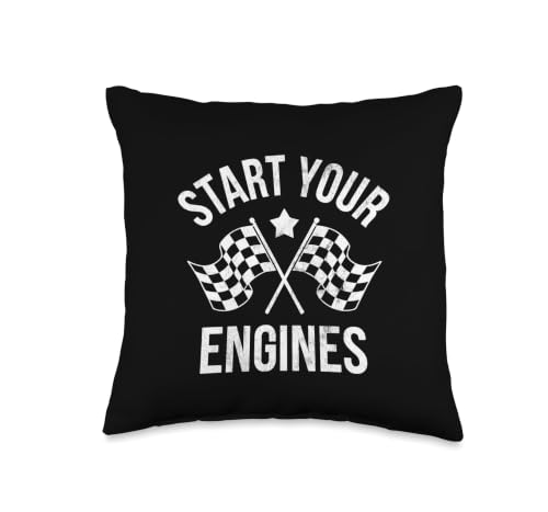 Start Your Engines Throw Pillow