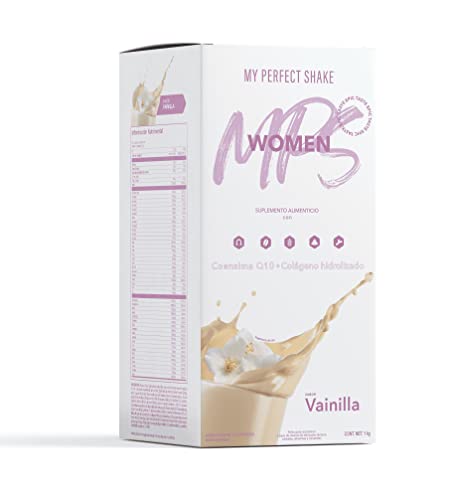 Proteínas, MY PERFECT SHAKE WOMEN VAINILLA SUPLEMENTO ALIMENTICIO CON COENZIMA Q10, COLAGENO HIDROLIZADO, OMEGA 3, PROBIOTICOS, FIBRA, CAFÉ VERDE, VITAMINAS Y MINERALES 1...