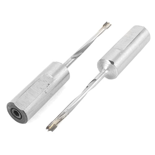 Aexit 2PCS Silver Wood Drill Bits Tone Woodworking Carbide Tipped Brad Point Straight Shank Boring Drill Bit Tool 3mm Brad-Point Drill Bits x 68mm