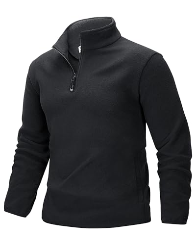 33,000ft Herren Fleecepullover Half Zip Fleece Pullover mit 2 Taschen...