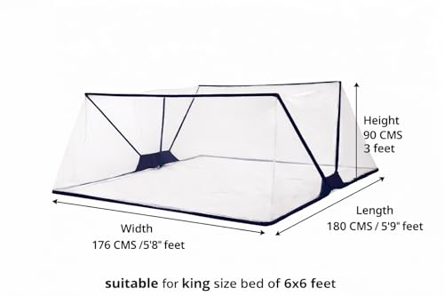 Image of Happy Penguin Mosquito Net [Foldable] Easy Setup | Lightweight Cotton, Portable & Ideal for Home & Travel | Strong & Breathable (6x6)