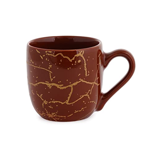Image of DATA Manu Mugs with Metallic Design, Pack of 6 | Coffee Mugs (Brown)