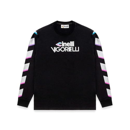 Cinelli Unisex Vigorelli T-Shirt, Schwarz, M