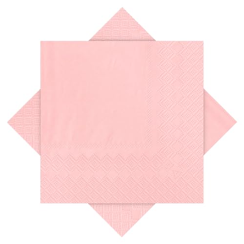 Cadimus Servietten Rosa 60 Stück Einfarbige Servietten 2-Lagigen Papierservietten Geeignet für Partys Hochzeiten Catering und Den Täglichen Gebrauch 25 x 25cm