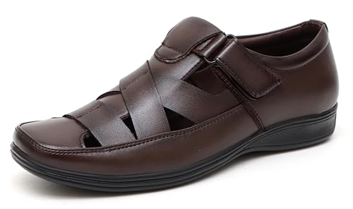 Image of BRUTE Faux Leather Sandals for Men | Fisherman Sandals | Closed Sandals