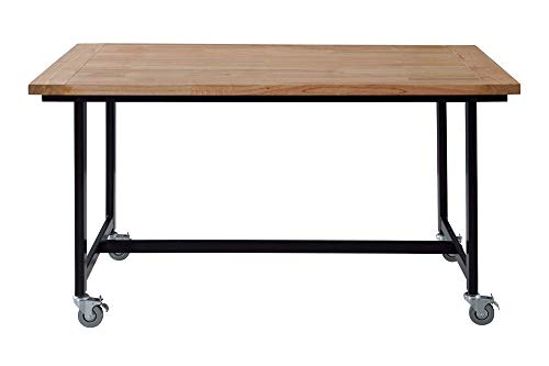 東谷 ダイニングテーブル ナチュラル 幅135×奥行80×高さ72cm キャスター付き キャスターロック GUY-672