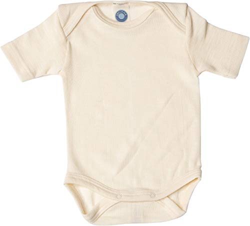 Cosilana, Baby Body Kurzarm, 70% Wolle, 30% Seide (Natur, 74-80)