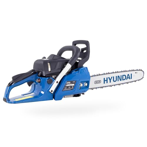 HYUNDAI Benzin-Kettensäge CS4618G | 45 cm/18' OREGON Schwert und Kette | Motorsäge, Motorkettensäge, Benzinsäge | Hubraum 45.02 cm³ | 2.3 PS Leistung | inkl. Werkzeugset