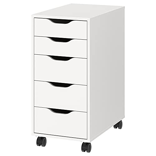 IKEA Alex Cassettiera su ruote, 36x76 cm, bianco/nero