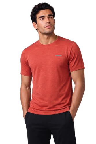 Image of Van Heusen Men's Running T-Shirt | Regular Fit | Crew Neck | Soft Breathable Mircofiber | Casual Wear | Summer Favorite | Shoulder Bonding |Sports T-Shirt | Style 61005