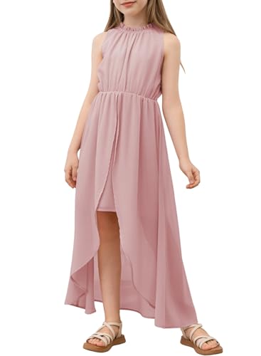 blibean Tween Girls 2024 Dresses Turtleneck Elegant Semi Formal Dress 6-15 Years