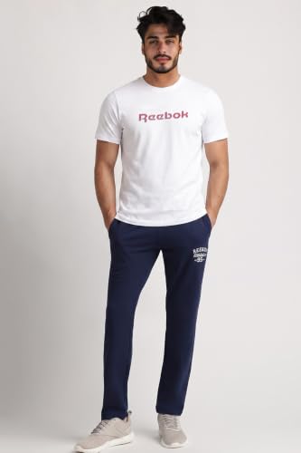 Image of Reebok Men's Cotton-Lycra Blend T-Shirt - 4-Way Stretch Smooth Smooth Round Neck Half Sleeve Tee for Men | Casual Tshirt for Men Stretchable Tshirt
