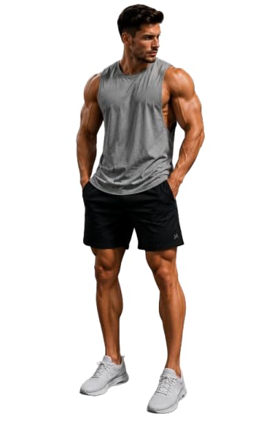 Men's Cotton Deep Armhole Tank Top Gym Vest Sleeveless Stringer-picture-25